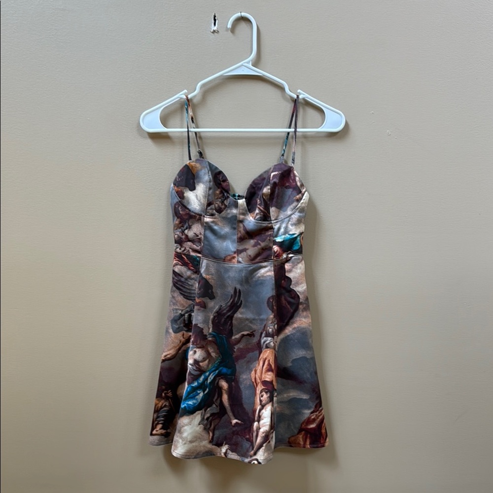 Urban Outfitters Renaissance Artistic Painting Print Mini Dress